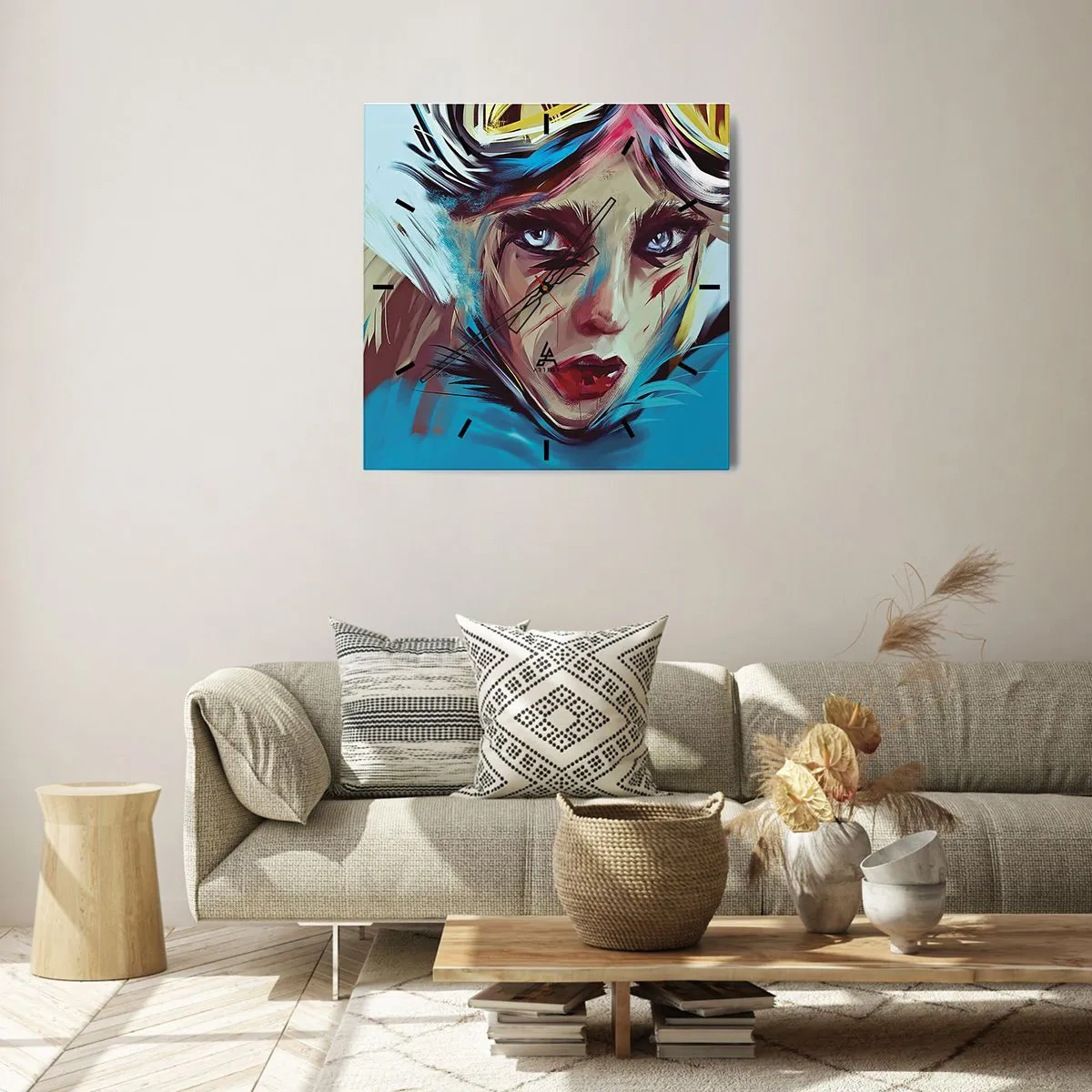 Wanduhr - Glasuhr - Strassenkämpferin - 40x40 cm