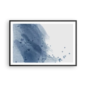 Poster in einem schwarzem Rahmen - Blauer Tüll - 91x61 cm