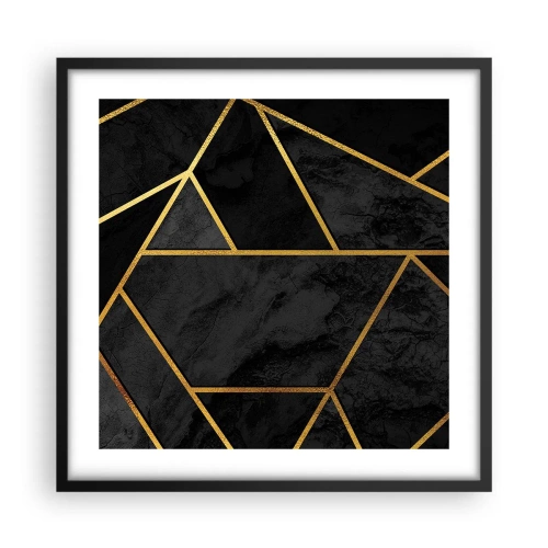 Poster in einem schwarzem Rahmen - Dunkelheit und Glanz - 50x50 cm