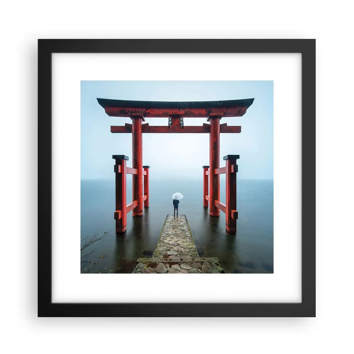 Poster in einem schwarzem Rahmen - Japanische Träumerei - 30x30 cm