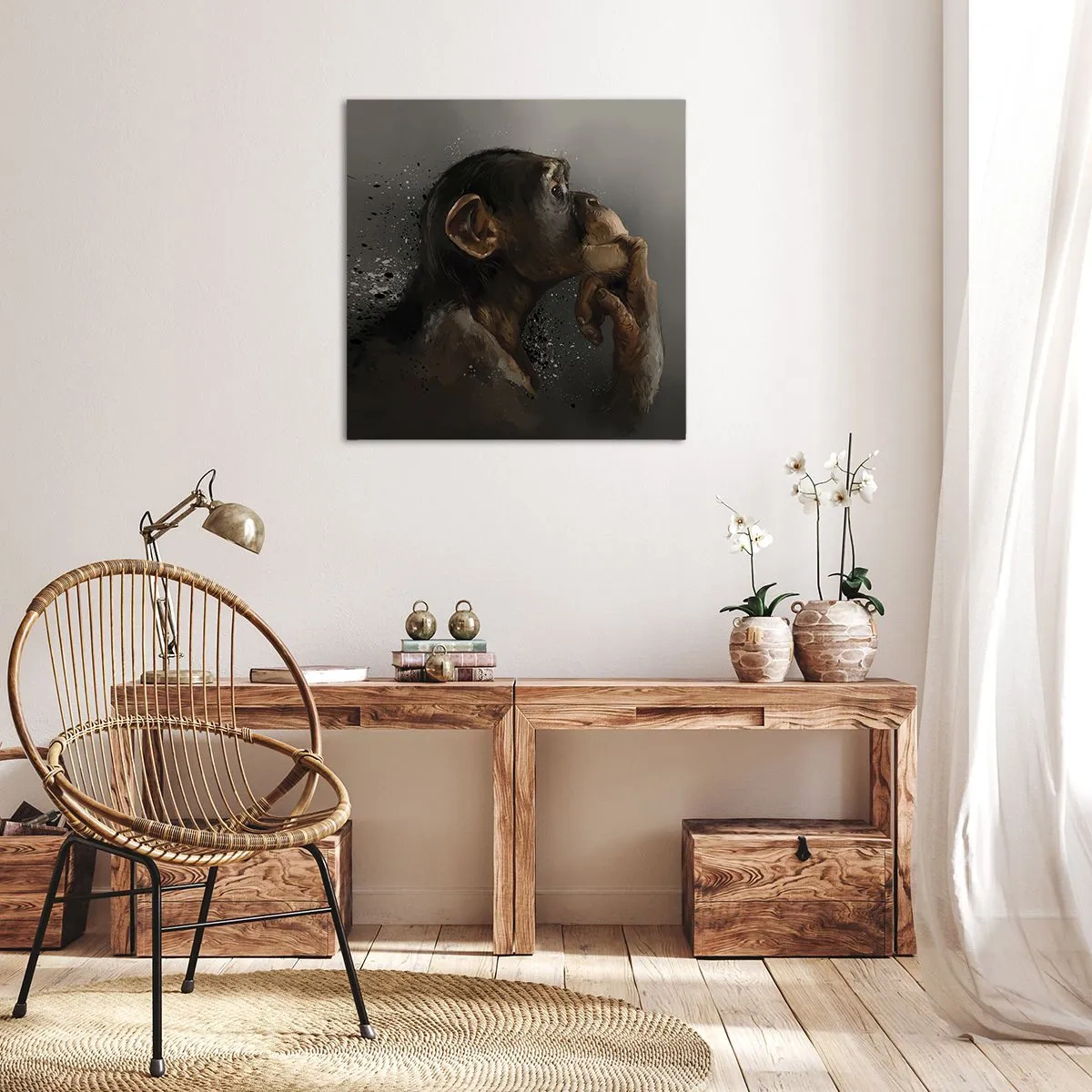 Bild auf Leinwand - Leinwandbild - Sicherlich ein Denker - 60x60 cm