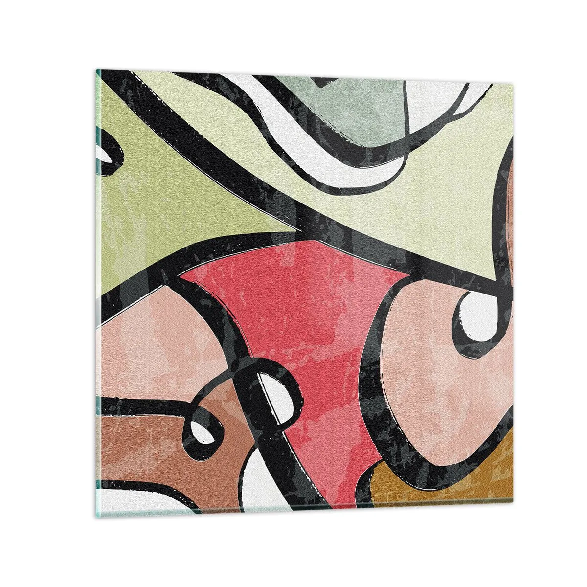 Glasbild - Bild auf glas - Pirouetten unter Farben - 60x60 cm