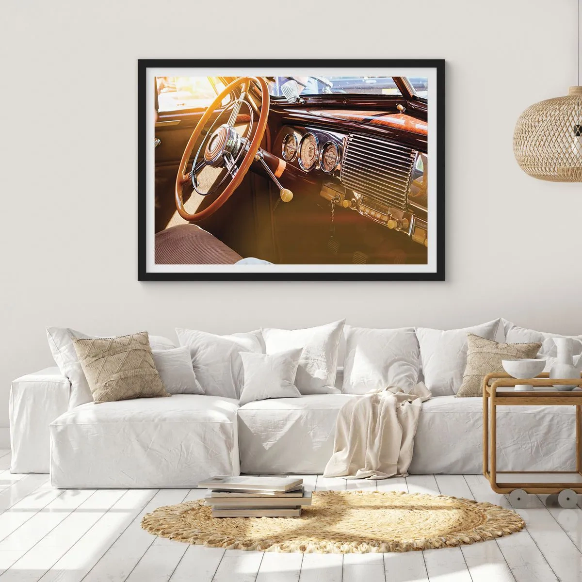 Poster in einem schwarzem Rahmen - Ein Hauch von Luxus aus der Vergangenheit - 91x61 cm