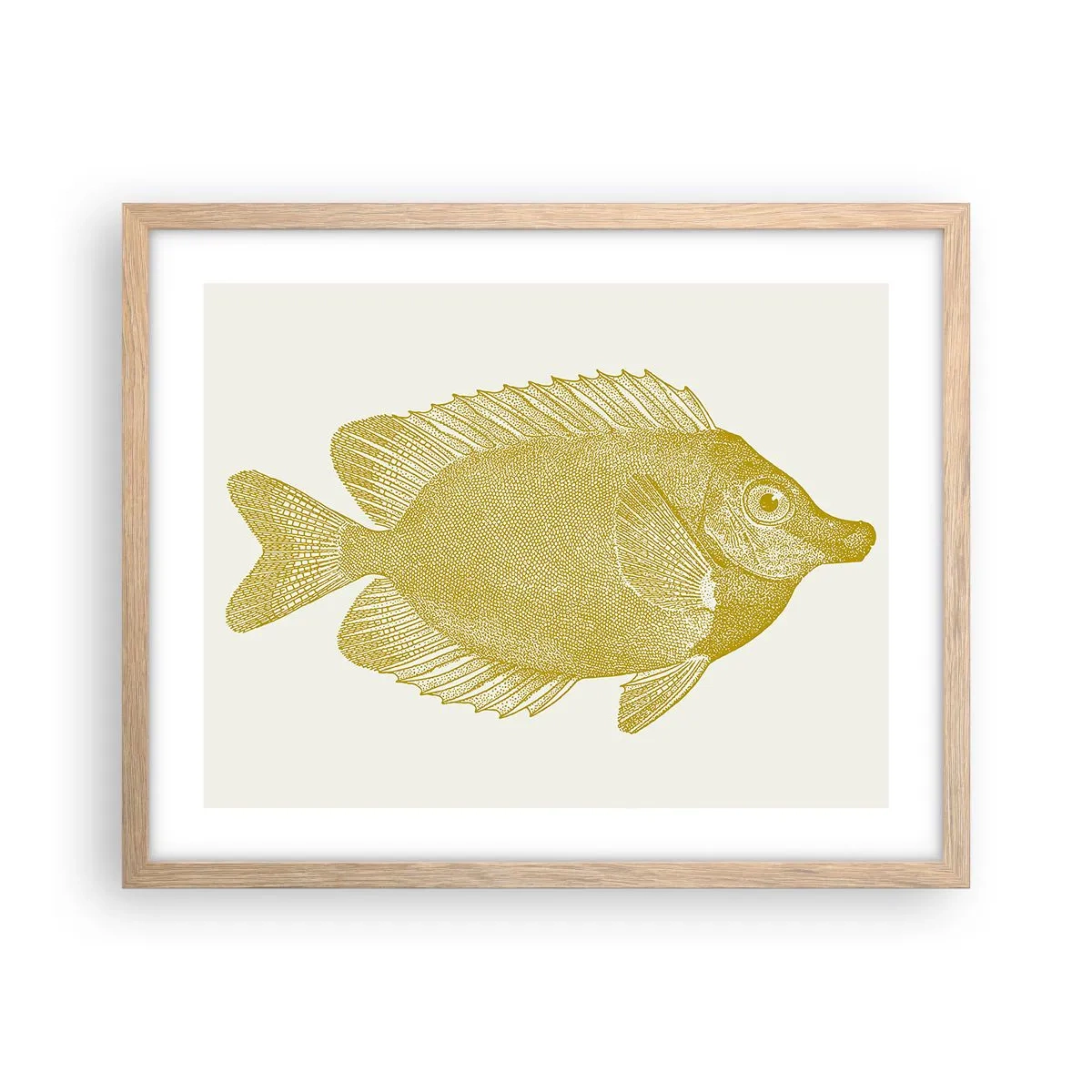 Poster in einem Rahmen aus heller Eiche - Fisch und das war’s - 50x40 cm