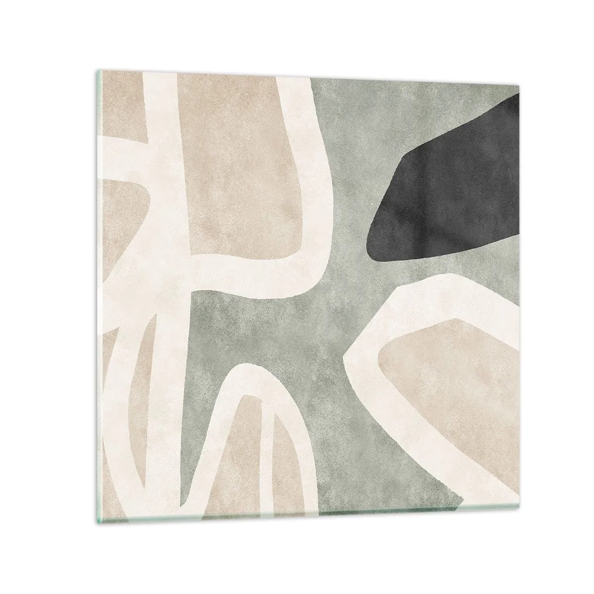 Glasbild - Bild auf glas - Komposition mit schwarzem Motiv - 30x30 cm