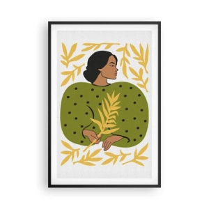 Poster in einem schwarzem Rahmen - Hawaiianisches Mädchen - 61x91 cm