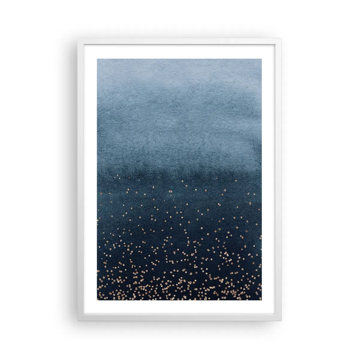 Poster in einem weißen Rahmen - Komposition - blaue Phasen - 50x70 cm