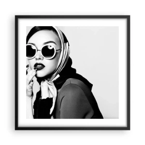 Poster in einem schwarzem Rahmen - Grüße aus den 1960er Jahren - 50x50 cm