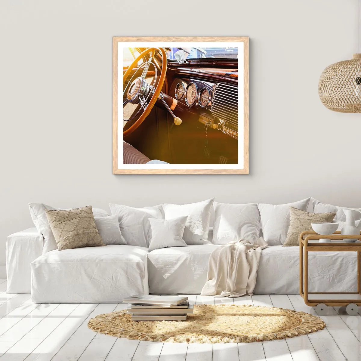 Poster in einem Rahmen aus heller Eiche - Ein Hauch von Luxus aus der Vergangenheit - 50x50 cm