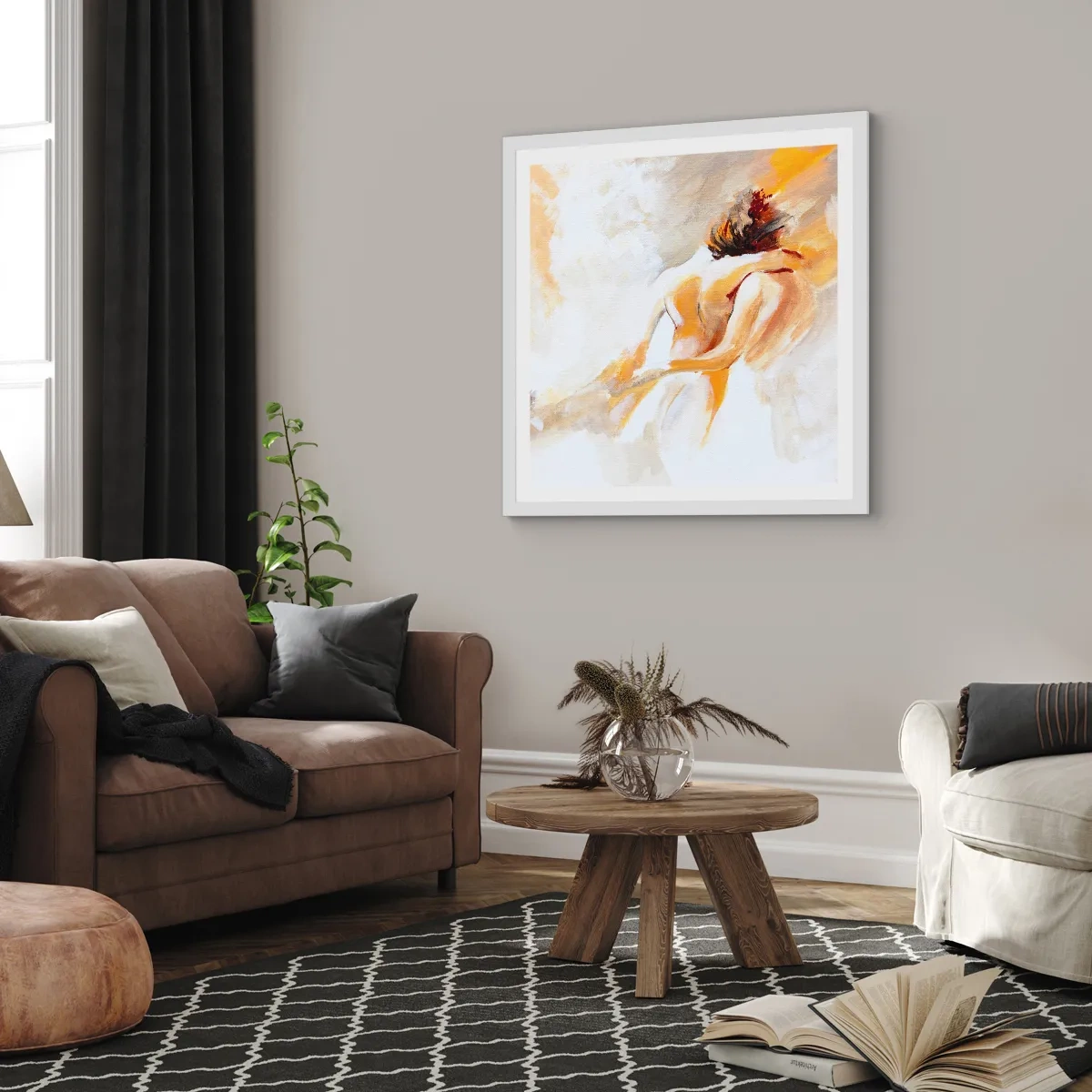 Poster in einem weißen Rahmen - Am Himmel der Nähe - 60x60 cm