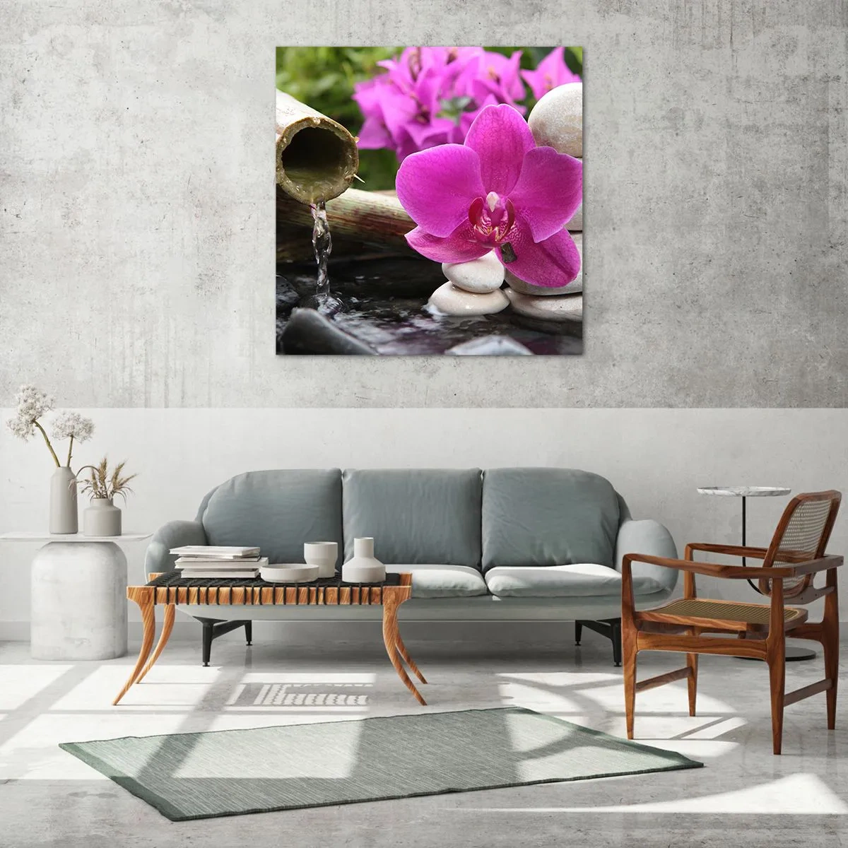 Glasbild - Bild auf glas - Du ruhst dich schon aus - 50x50 cm