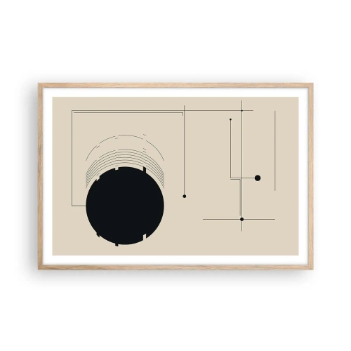 Poster in einem Rahmen aus heller Eiche - Flexible und dynamische Komposition - 91x61 cm