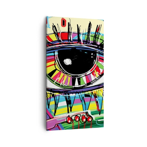 Bild auf Leinwand - Leinwandbild - Buntes Auge - bunte Seele - 45x80 cm
