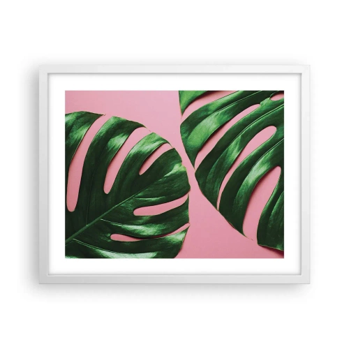 Poster in einem weißen Rahmen - Rendezvous im Grünen - 50x40 cm