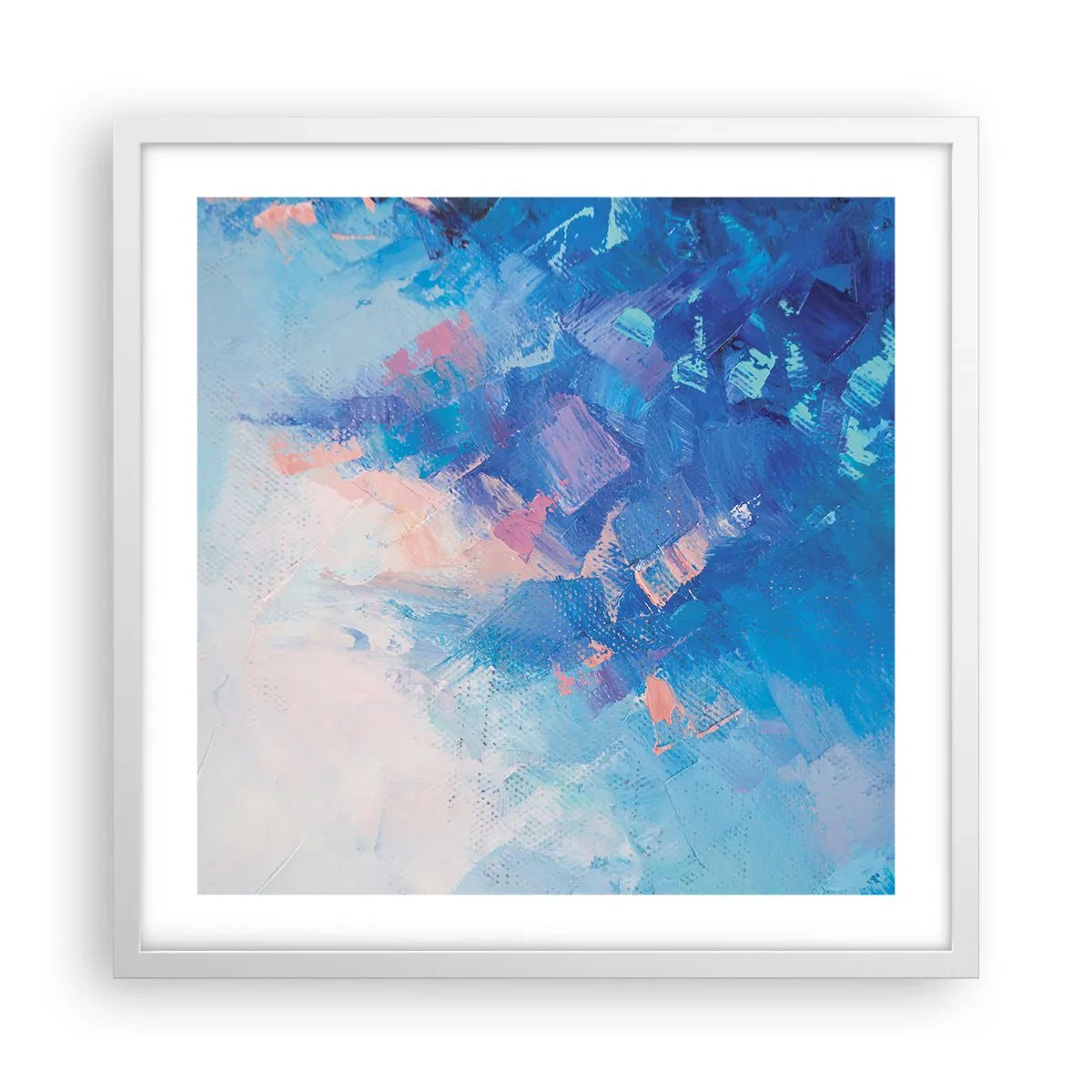 Poster in einem weißen Rahmen - Winter-Abstraktion - 50x50 cm