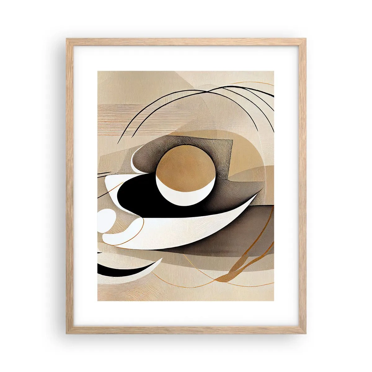 Poster in einem Rahmen aus heller Eiche - Komposition: die Essenz des Wortes - 40x50 cm