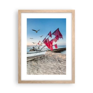 Poster in einem Rahmen aus heller Eiche - Wohlverdiente Ruhe - 30x40 cm