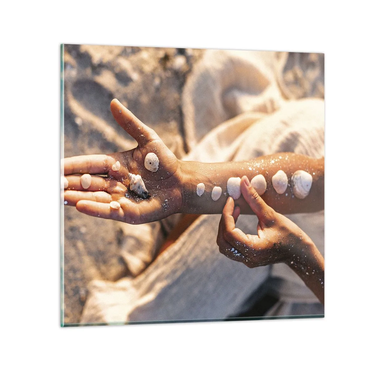 Glasbild - Bild auf glas - Schönheit an Ihren Fingerspitzen - 70x70 cm