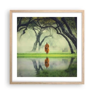 Poster in einem Rahmen aus heller Eiche - Auf dem Weg zur Erleuchtung - 50x50 cm