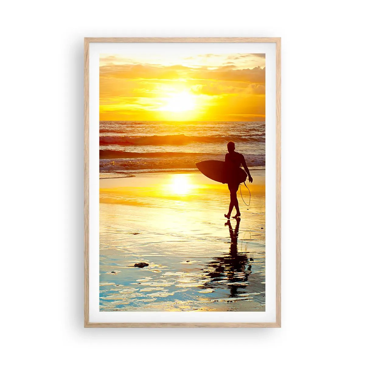 Poster in einem Rahmen aus heller Eiche - Die Rückkehr des Kriegers - 61x91 cm