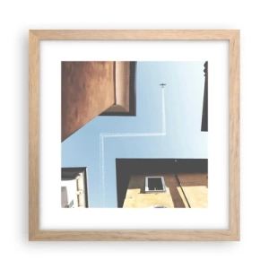 Poster in einem Rahmen aus heller Eiche - Über dem Stadtlabyrinth - 30x30 cm