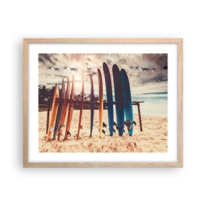 Poster in einem Rahmen aus heller Eiche - Gute Nacht bis morgen - 50x40 cm