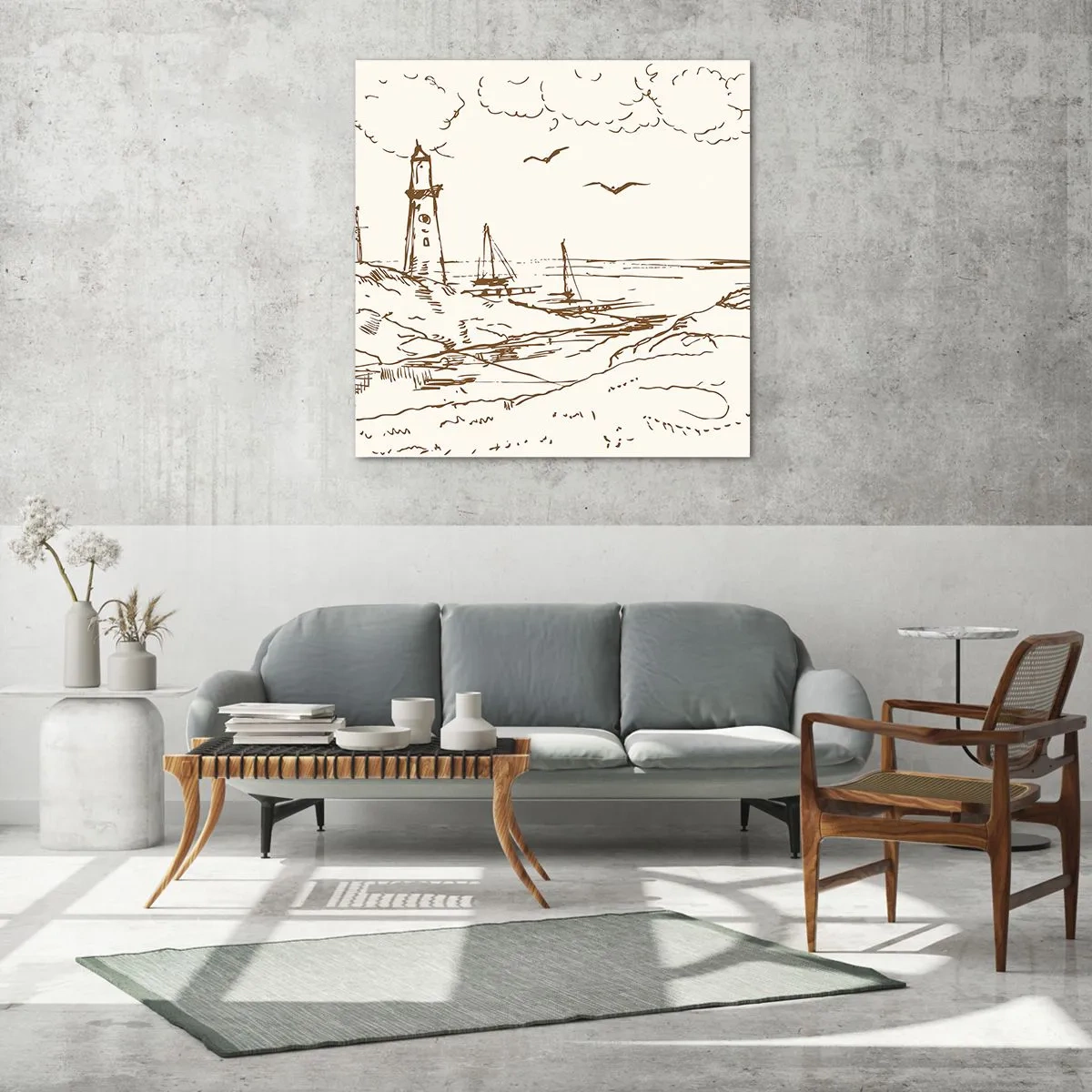 Glasbild - Bild auf glas - Ein Überblick über die Erinnerungen an den Sommer - 40x40 cm