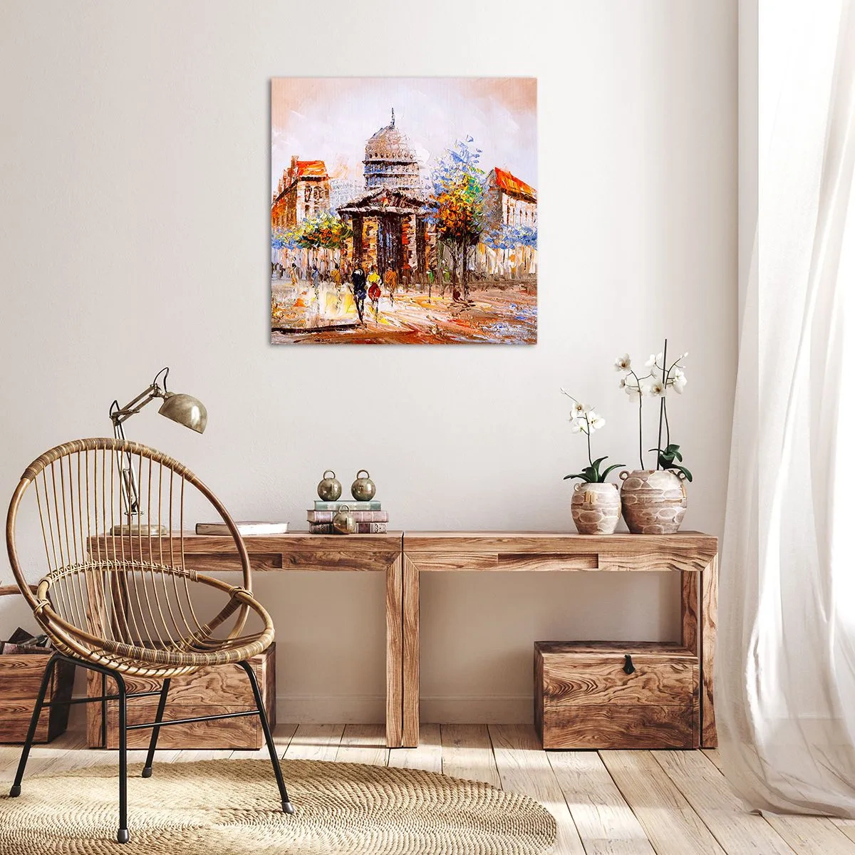 Bild auf Leinwand - Leinwandbild - Pariser Spaziergang - 30x30 cm