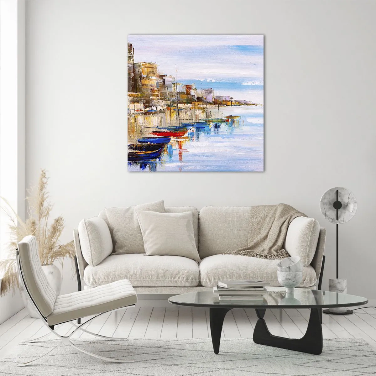 Glasbild - Bild auf glas - Bunte urbane Oase - 60x60 cm