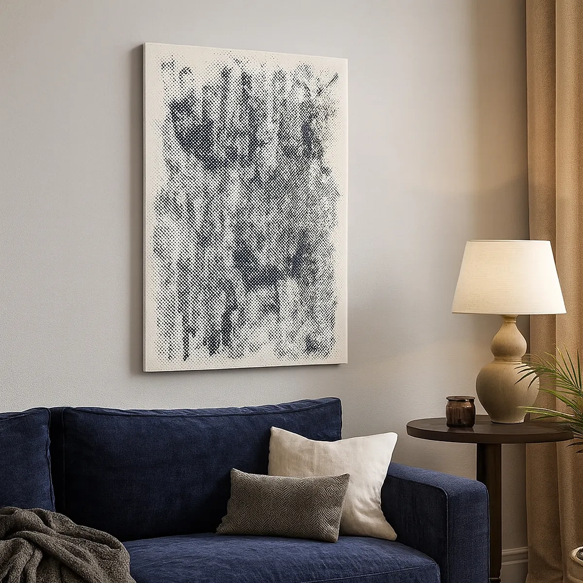 Bild auf Leinwand - Leinwandbild - Abstrakte neblige Komposition in Grautönen - 50x70cm - Nebelige Komposition - Moderne Wanddekoration für Wohnzimmer und Schlafzimmer ARTTOR