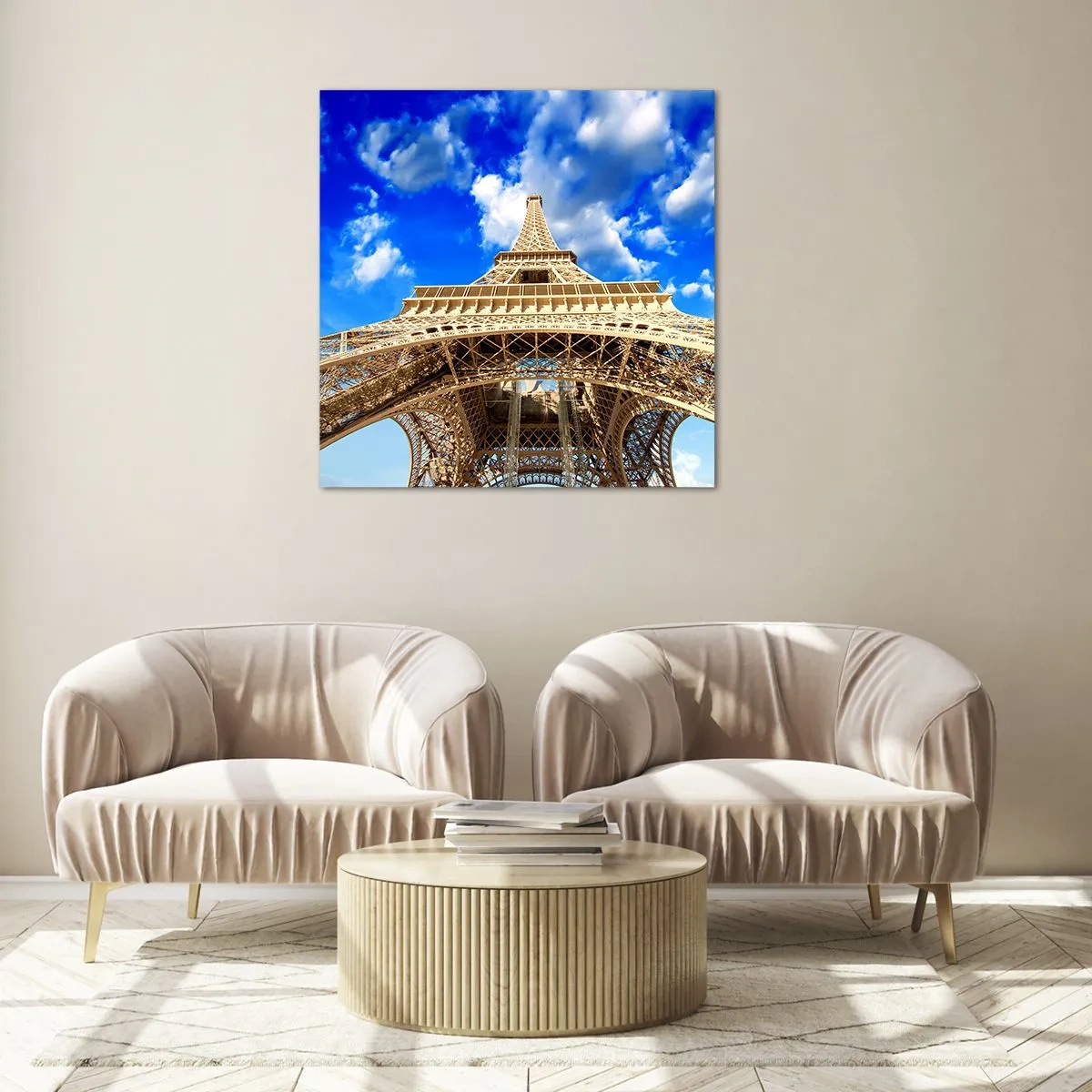 Glasbild - Bild auf glas - In den Himmel und in die Wolken gehen - 40x40 cm