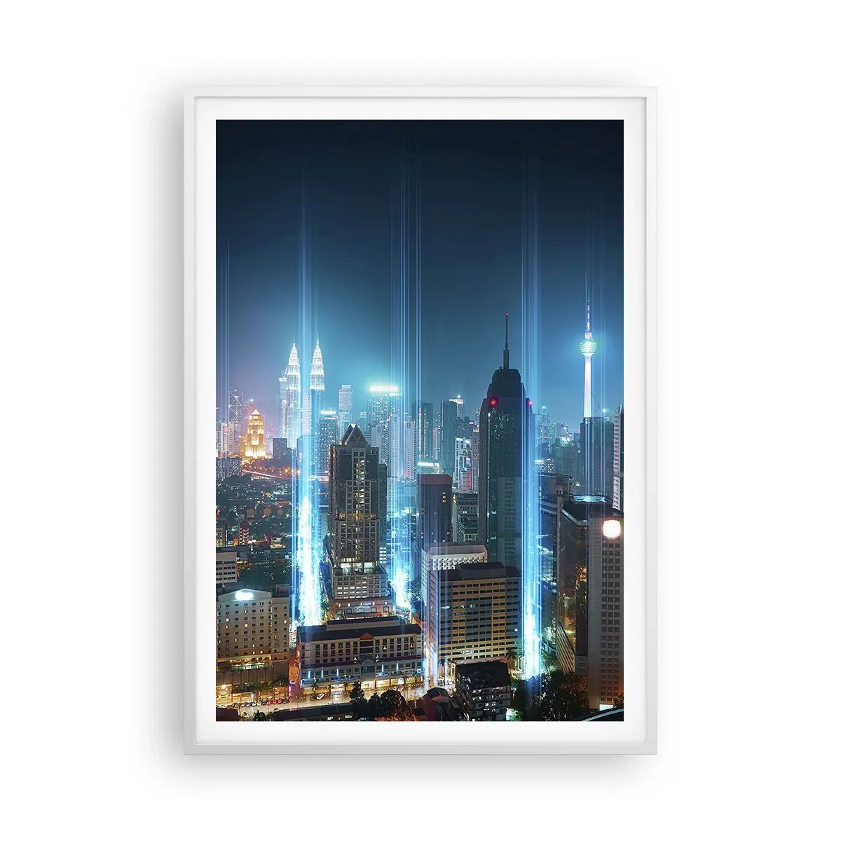 Poster in einem weißen Rahmen - Auf Berliner Art gegen den Himmel - 70x100 cm