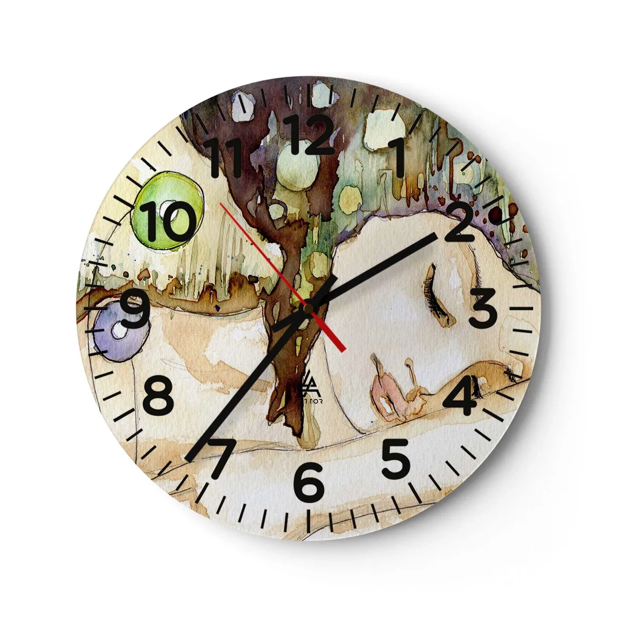 Wanduhr - Glasuhr - Ein smaragd-violetter Traum - 40x40 cm