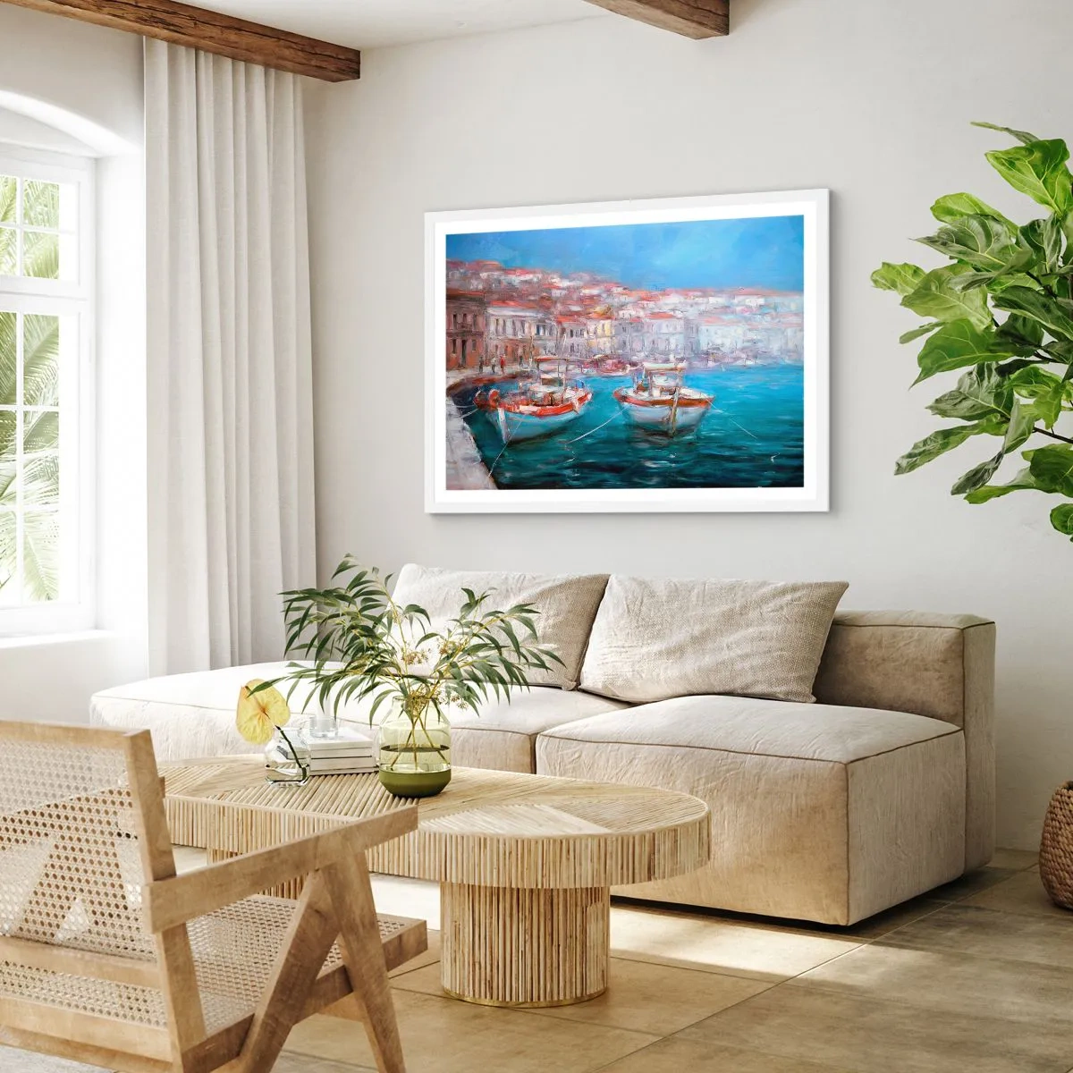 Poster in einem weißen Rahmen - Italienische Bucht - 40x30 cm