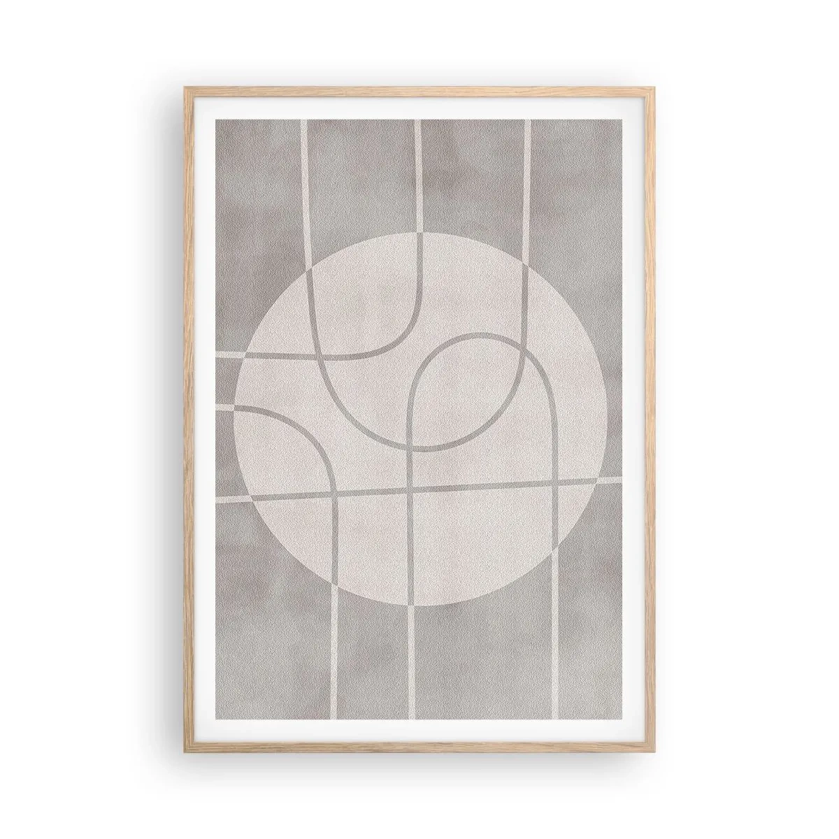 Poster in einem Rahmen aus heller Eiche - Kreisförmig und geradeaus - 70x100 cm