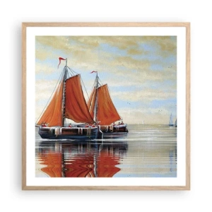 Poster in einem Rahmen aus heller Eiche - Hey, Segel, Matrose ... - 60x60 cm
