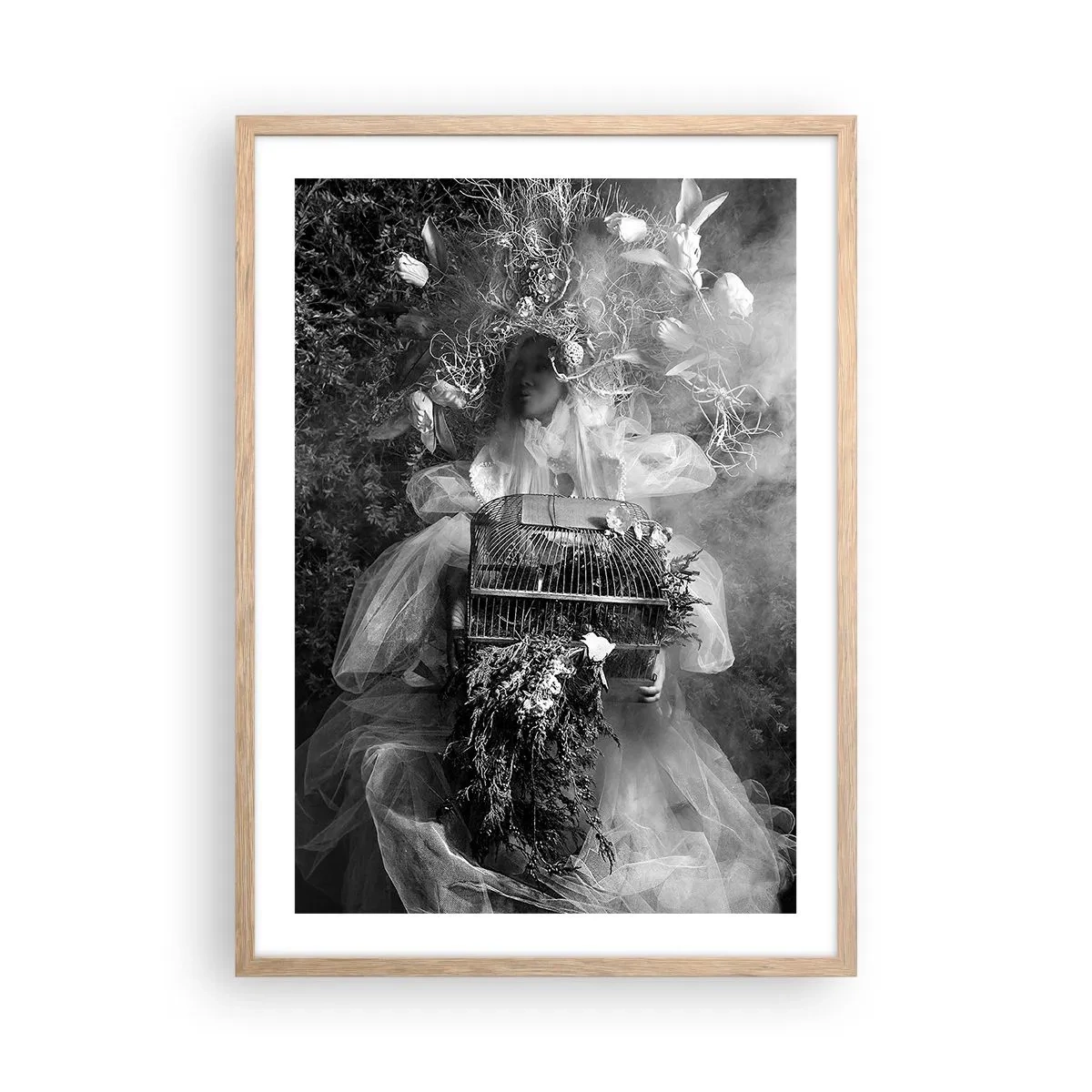 Poster in einem Rahmen aus heller Eiche - Mutter selbst - Natur - 50x70 cm