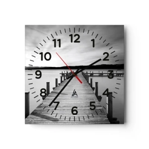 Wanduhr - Glasuhr - An der Wasserstelle - Ruhe - 30x30 cm