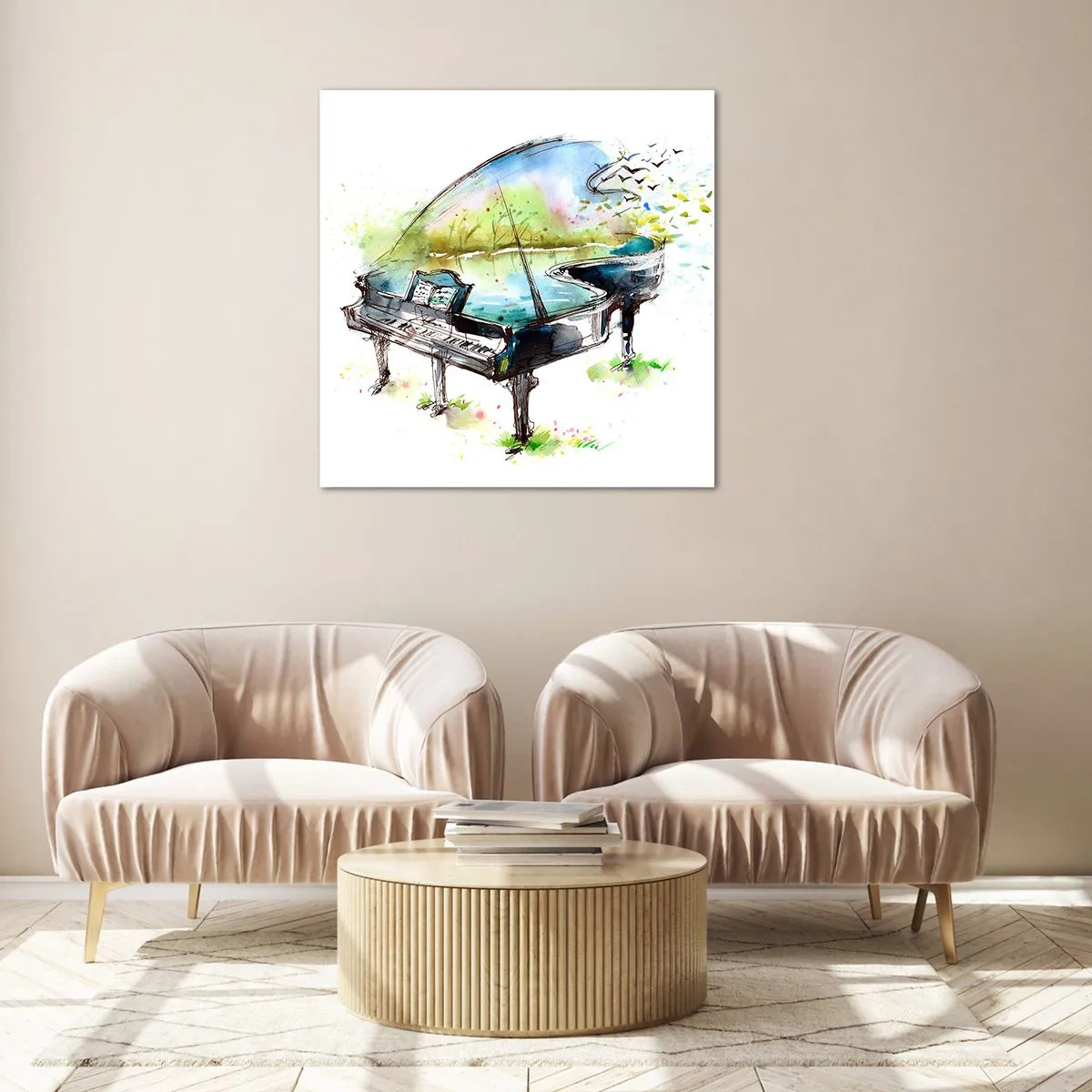 Glasbild - Bild auf glas - Von Musik verzaubert - 30x30 cm