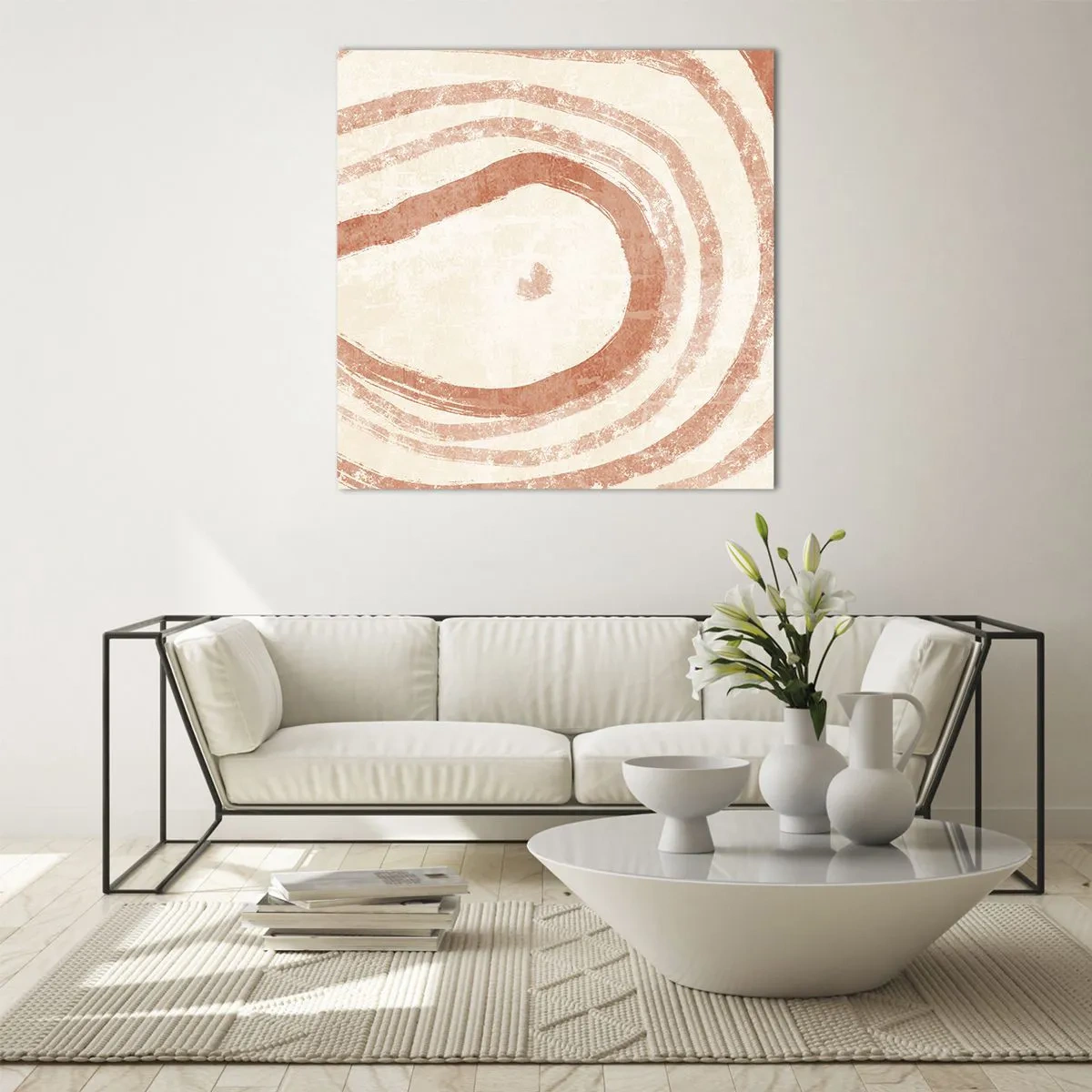 Glasbild - Bild auf glas - Korallenkreise – Komposition - 30x30 cm