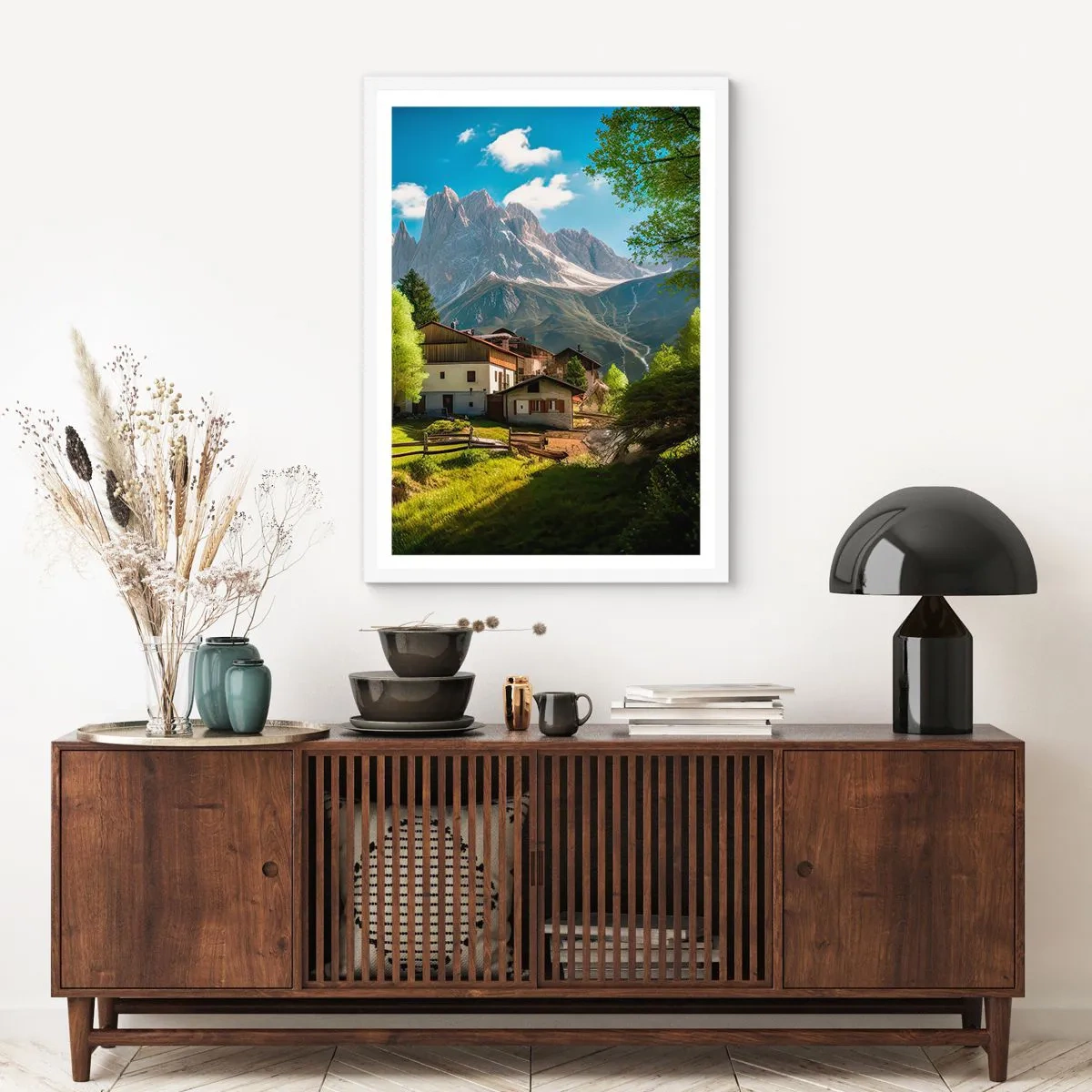 Poster in einem weißen Rahmen - Alpenidylle - 30x40 cm