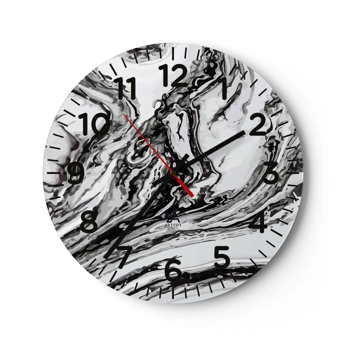 Wanduhr - Glasuhr - Am Anfang war Chaos - 30x30 cm