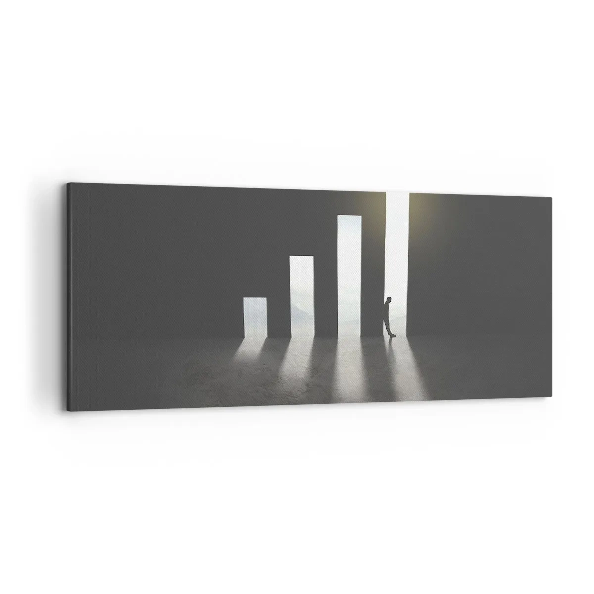 Bild auf Leinwand - Leinwandbild - Symbolisches Wachstum in Form von lichtdurchfluteten Passagen - 120x50cm - Erfolg –