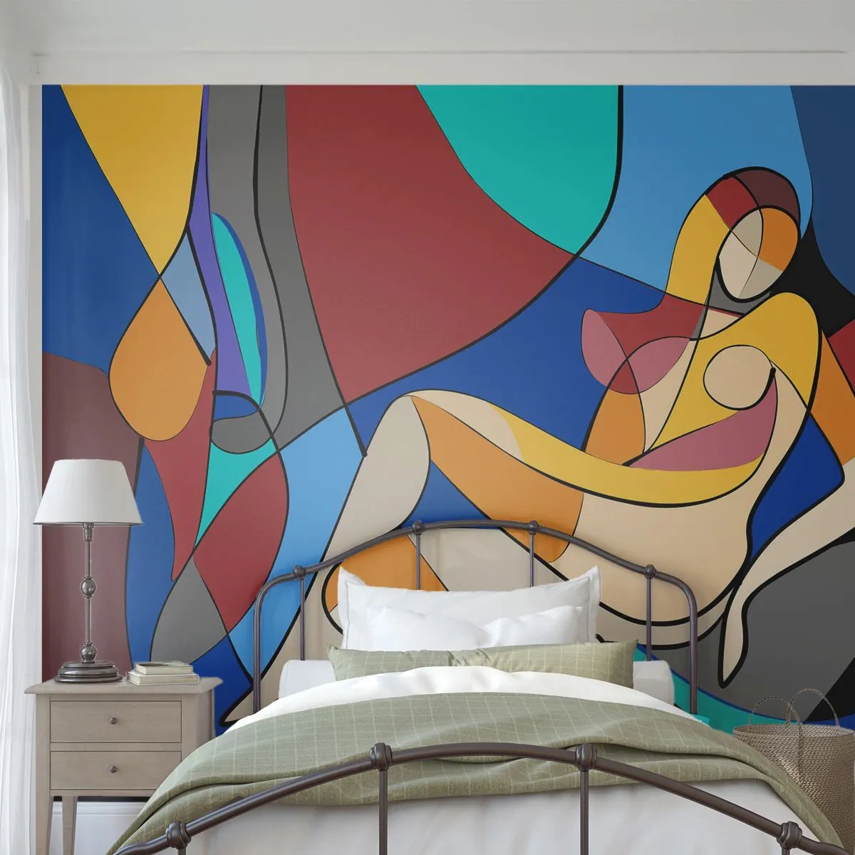 Fototapete Premium Sand - Kubistischer Akt - Kubismus, Modern, Frau - 100x70 cm