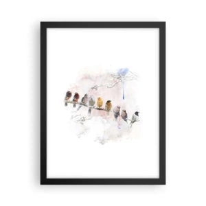 Poster in einem schwarzem Rahmen - Geflügeltes Treffen - 30x40 cm