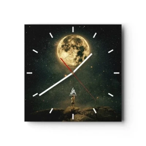 Wanduhr - Glasuhr - Der Mann, der den Mond gestohlen hat - 40x40 cm
