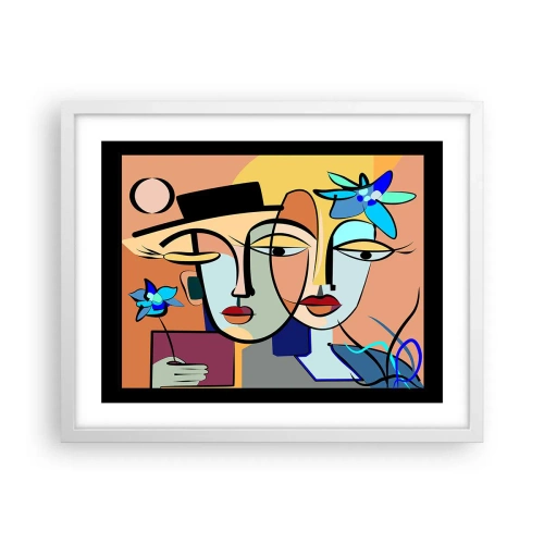 Poster in einem weißen Rahmen - Picassos randez vous - 50x40 cm