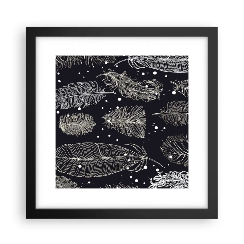 Poster in einem schwarzem Rahmen - Gefiederte Spitze - 30x30 cm
