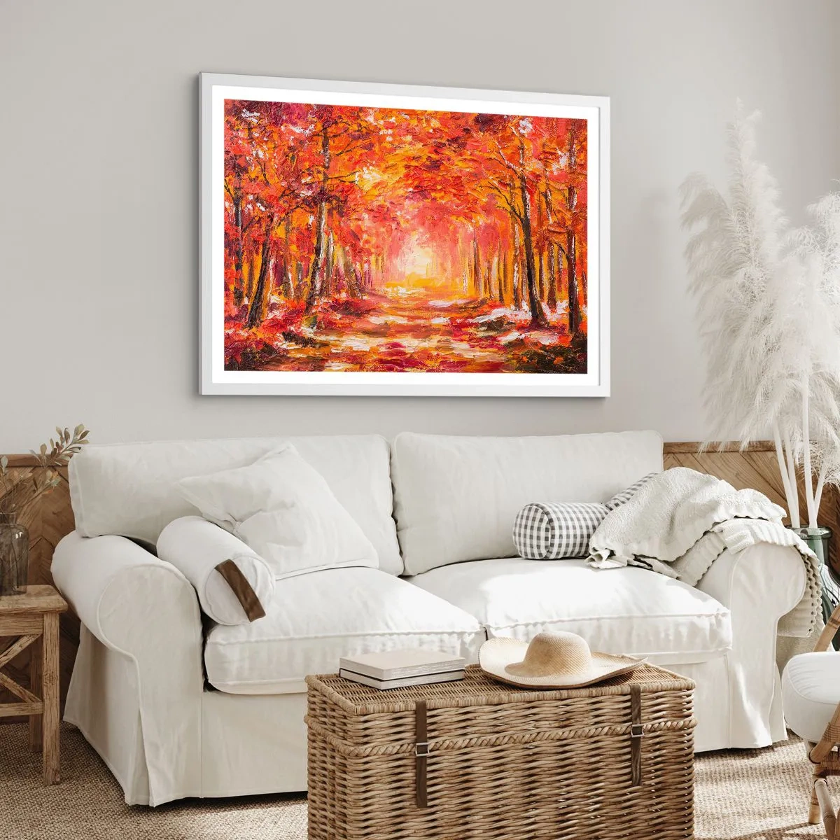 Poster in einem weißen Rahmen - Kupferwald - 50x40 cm