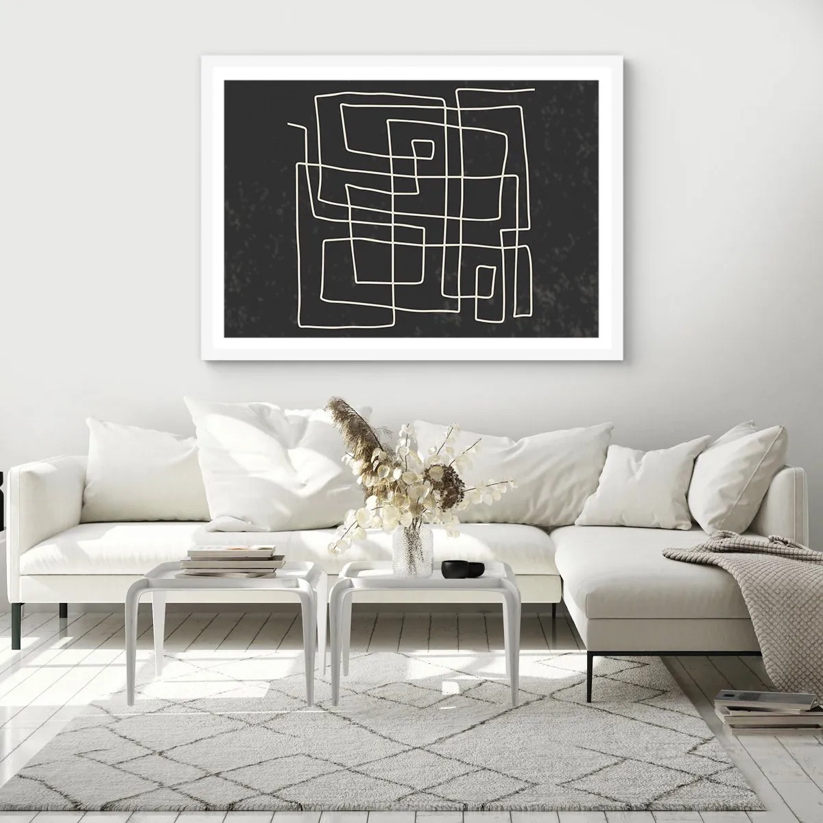Poster in einem weißen Rahmen - Nicht so einfach - 100x70 cm